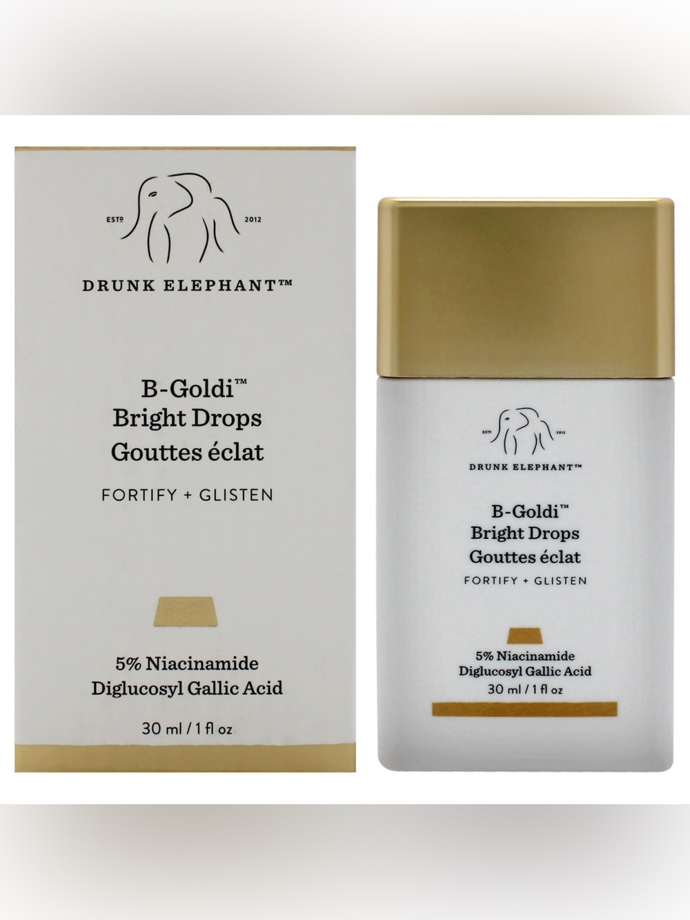 Drunk Elephant B-Goldi Bright Drops illuminating face serum